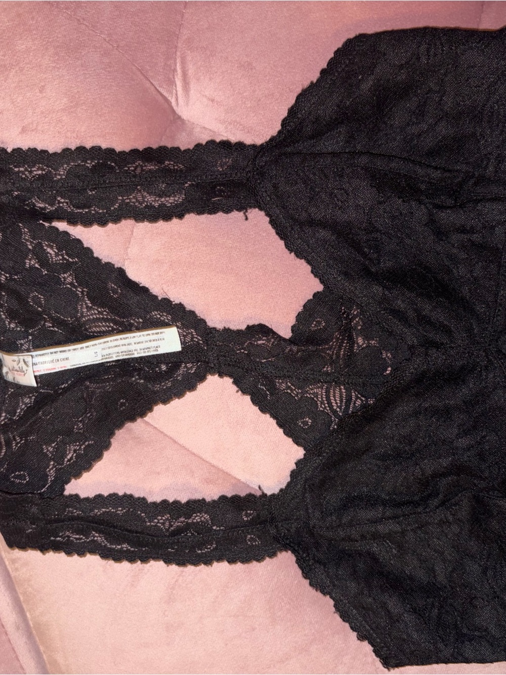 Free People Black Lace Bralette - Racerback
